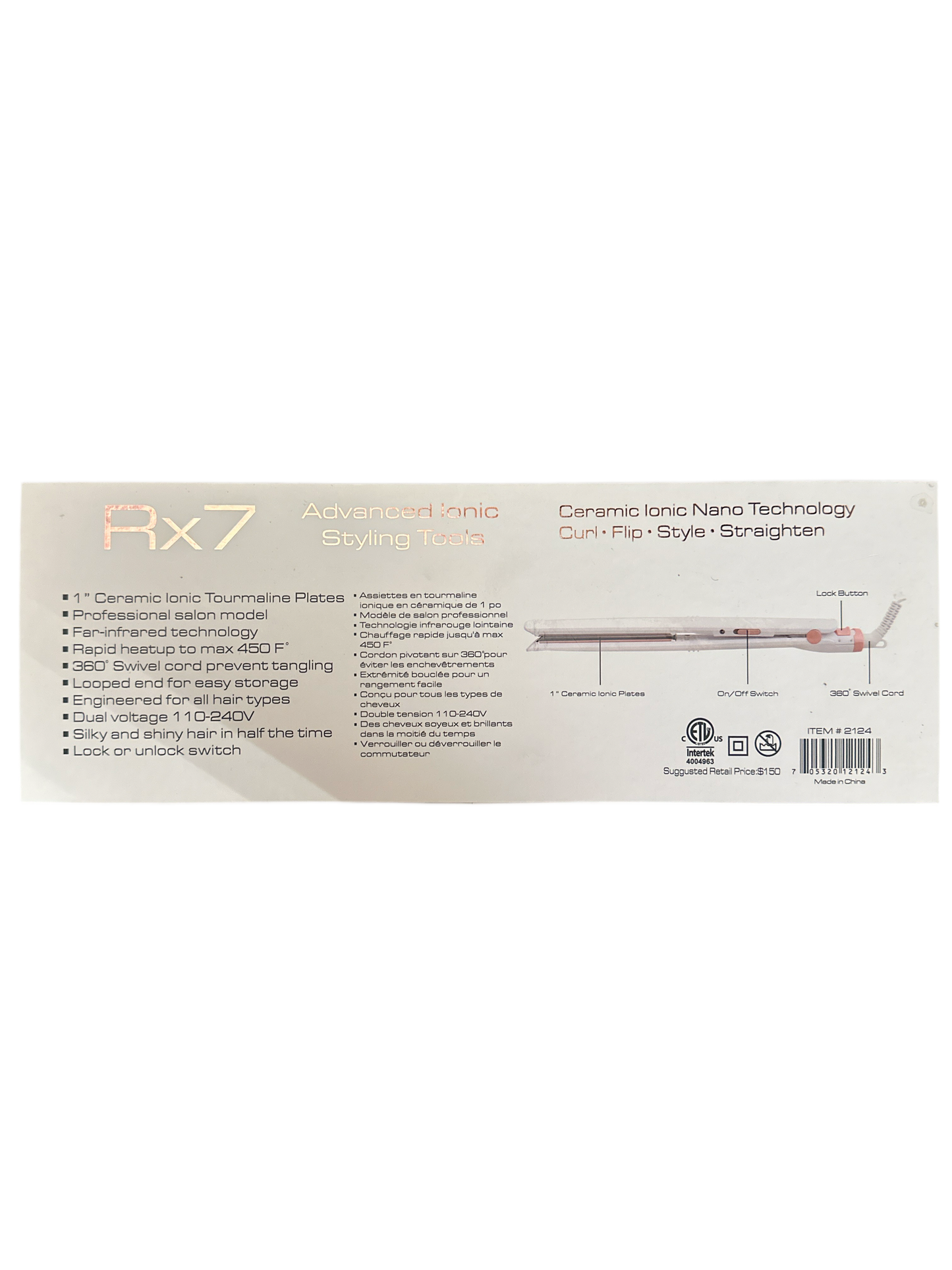 RX7
Nano Ceramic lonic
Professional Salon Styler 1"