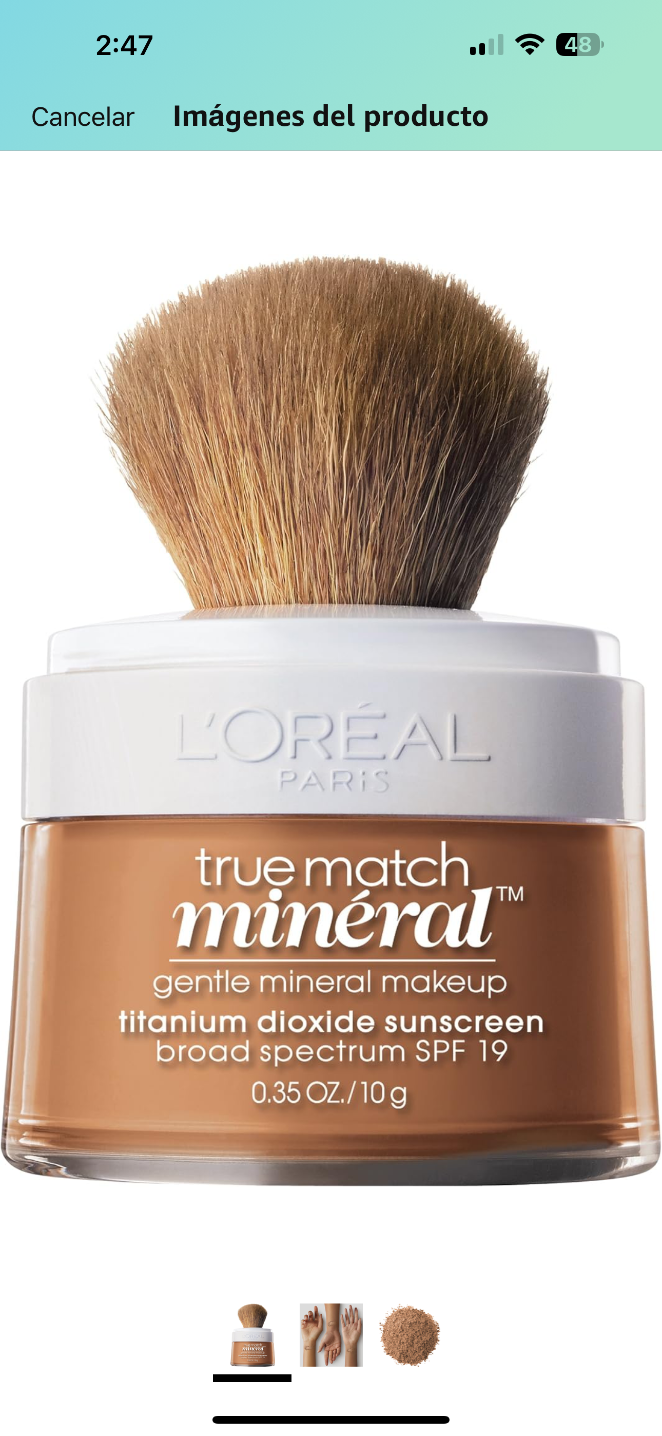 Base mineral L'Oréal Paris True Match natural, 0.35 onzas, Tan clásiico