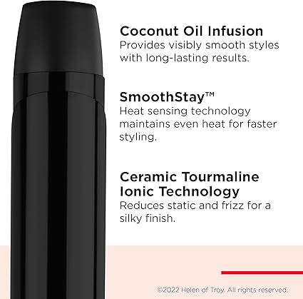 Revlon SmoothStay - Rizador con infusión de aceite de coco, para rizos brillantes y suaves (1-1/2 pulgadas)