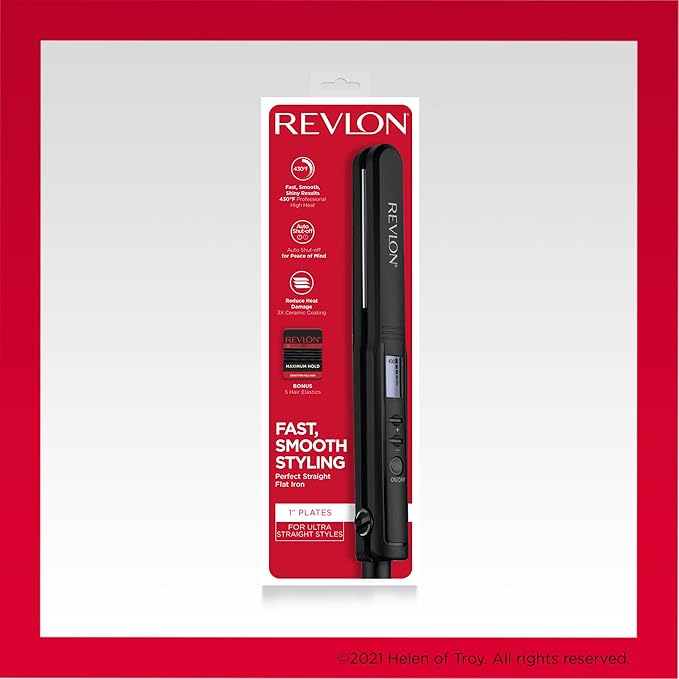 REVLON Perfect Heat Ceramic Digital Flat Iron, 1 inch