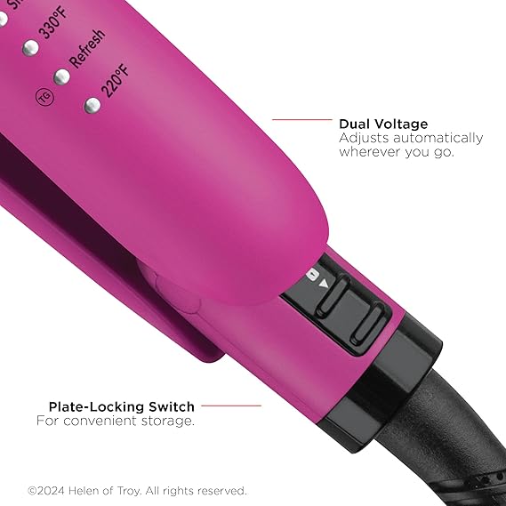 Revlon Easy Heat 1” Precision Flat Iron | Hair Straightener with Ceramic Tourmaline Plates for Less Damage and 5 Preset Temps with Heat Recommendations by Hair Type